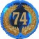 Lorbeerkranz 74, Luftballon aus Folie zum 74. Geburtstag, ohne Ballongas
