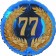 Lorbeerkranz 77, Luftballon aus Folie zum 77. Geburtstag, ohne Ballongas