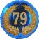 Lorbeerkranz 79, Luftballon aus Folie zum 79. Geburtstag, ohne Ballongas