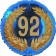 Lorbeerkranz 92, Luftballon aus Folie zum 92. Geburtstag, ohne Ballongas