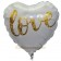 Love gold Glimmer Herzballon, Luftballon aus Folie zur Hochzeit