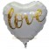 Herzluftballon aus Folie, Love Gold Glimmer, ohne Helium