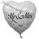 Luftballon in Herzform, Mr and Mrs in Love zur Hochzeit, heliumgefüllt