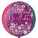 Happy Birthday Blumen Orbz, Luftballon aus Folie ohne Ballongas