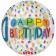 Folienballon Orbz, Happy Birthday Rainbow 30, ohne Helium