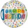 Folienballon Orbz, Happy Birthday Rainbow 70, ohne Helium