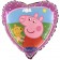 Luftballon aus Folie, Peppa Wutz und Teddy inklusive Helium