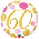 Luftballon aus Folie mit Helium, Pink & Gold Dots 60, zum 60. Geburtstag