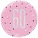 Luftballon aus Folie mit Helium, Pink & Silver Glitz Birthday 60, zum 60. Geburtstag