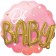Folienballon Pink Baby Girl 3D, ohne Helium zu Geburt und Taufe