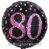 Luftballon zum 80. Geburtstag, Pink Celebration 80, ohne Helium-Ballongas