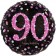 Luftballon aus Folie mit Helium,  Pink Celebration 90, zum 90. Geburtstag