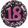Holografischer Folienballon, Jumbo Pink Celebration Birthday 18 mit 3D-Effekt zum 18. Geburtstag