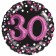 Holografischer Folienballon, Jumbo Pink Celebration Birthday 30 mit 3D effekt zum 30. Geburtstag