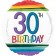 Luftballon zum 30. Geburtstag, Rainbow Birthday 30, ohne Helium-Ballongas