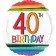 Luftballon aus Folie mit Helium, Rainbow Birthday 40, zum 40. Geburtstag