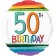 Luftballon zum 50. Geburtstag, Rainbow Birthday 50, ohne Helium-Ballongas