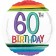 Luftballon aus Folie mit Helium, Rainbow Birthday 60, zum 60. Geburtstag