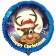 Folienballon Rentier, Happy Christmas, rund, ohne Helium/Ballongas