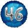 Runder Luftballon Jumbo Zahl 46, blau-silber mit 3D-Effekt zum 46. Geburtstag