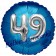 Runder Luftballon Jumbo Zahl 49, blau-silber mit 3D-Effekt zum 49. Geburtstag