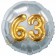 Runder Luftballon Jumbo Zahl 63, silber-gold mit 3D-Effekt zum 63. Geburtstag
