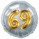 Runder Luftballon Jumbo Zahl 69, silber-gold mit 3D-Effekt zum 69. Geburtstag