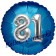 Runder Luftballon Jumbo Zahl 81, blau-silber mit 3D-Effekt zum 81. Geburtstag