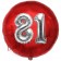Runder Luftballon Jumbo Zahl 81, rot-silber mit 3D-Effekt zum 81. Geburtstag