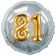 Runder Luftballon Jumbo Zahl 81, silber-gold mit 3D-Effekt zum 81. Geburtstag