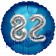 Runder Luftballon Jumbo Zahl 82, blau-silber mit 3D-Effekt zum 82. Geburtstag