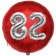 Runder Luftballon Jumbo Zahl 82, rot-silber mit 3D-Effekt zum 82. Geburtstag