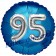 Runder Luftballon Jumbo Zahl 95, blau-silber mit 3D-Effekt zum 95. Geburtstag