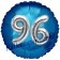 Runder Luftballon Jumbo Zahl 96, blau-silber mit 3D-Effekt zum 96. Geburtstag
