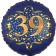 Satin Navy Blue Zahl 39 Luftballon aus Folie zum 39. Geburtstag, 45 cm, Satin Luxe, heliumgefüllt