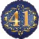 Satin Navy Blue Zahl 41 Luftballon aus Folie zum 41. Geburtstag, 45 cm, Satin Luxe, heliumgefüllt