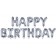 Schriftzug aus Luftballons, Happy Birthday in Silber