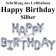 Happy Birthday, silber, Schriftzug, Folienballons zur Luftbefüllung