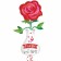 I Love You, rote Rose Ludtballon aus Folie, Shape inklusive Helium