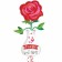 I Love You, rote Rose Ludtballon aus Folie, Shape inklusive Helium