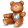 sitzender Teddybär, Happy Birthday, Folienballon zur Luftbefüllung