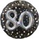 Holografischer Folienballon, Jumbo Sparkling Birthday 80 mit 3D Effekt zum 80. Geburtstag