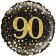 Luftballon zum 90. Geburtstag, Sparkling Fizz Gold 90, ohne Helium-Ballongas