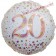 Luftballon zum 20. Geburtstag, Sparkling Fizz Roségold 20, ohne Helium-Ballongas