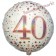 Luftballon aus Folie mit Helium, Sparkling Fizz Roségold 40, zum 40. Geburtstag, Jubiläum