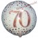 Luftballon zum 70. Geburtstag, Sparkling Fizz Roségold 70, ohne Helium-Ballongas