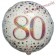 Luftballon zum 80. Geburtstag, Sparkling Fizz Roségold 80, ohne Helium-Ballongas