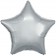 Sternballon aus Folie, Silber, 45 cm, inklusive Ballongas Helium