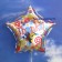 Folienballon Stern, Thanks - Danke mit Helium