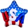 Folienballon USA on Stars and Stripes Jumbo mit 3D-Effekt, Inklusive Helium 